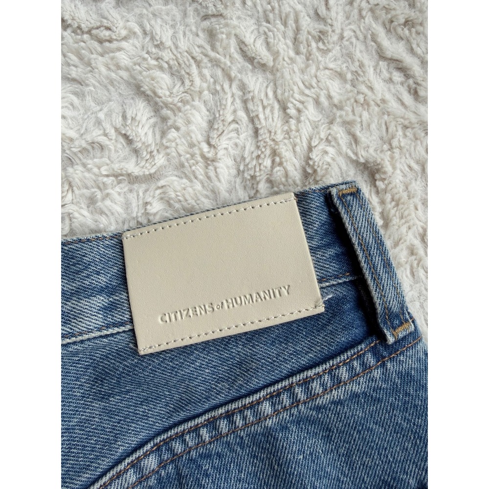 Citizens of Humanity Ayla Raw Hem Crop Jeans Doheny Blue Wide Leg 24 2117-3017 - Picture 6 of 15